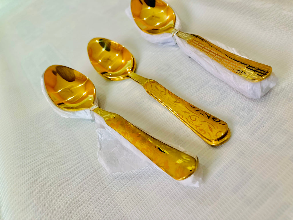 6 pcs golden spoons for daily use