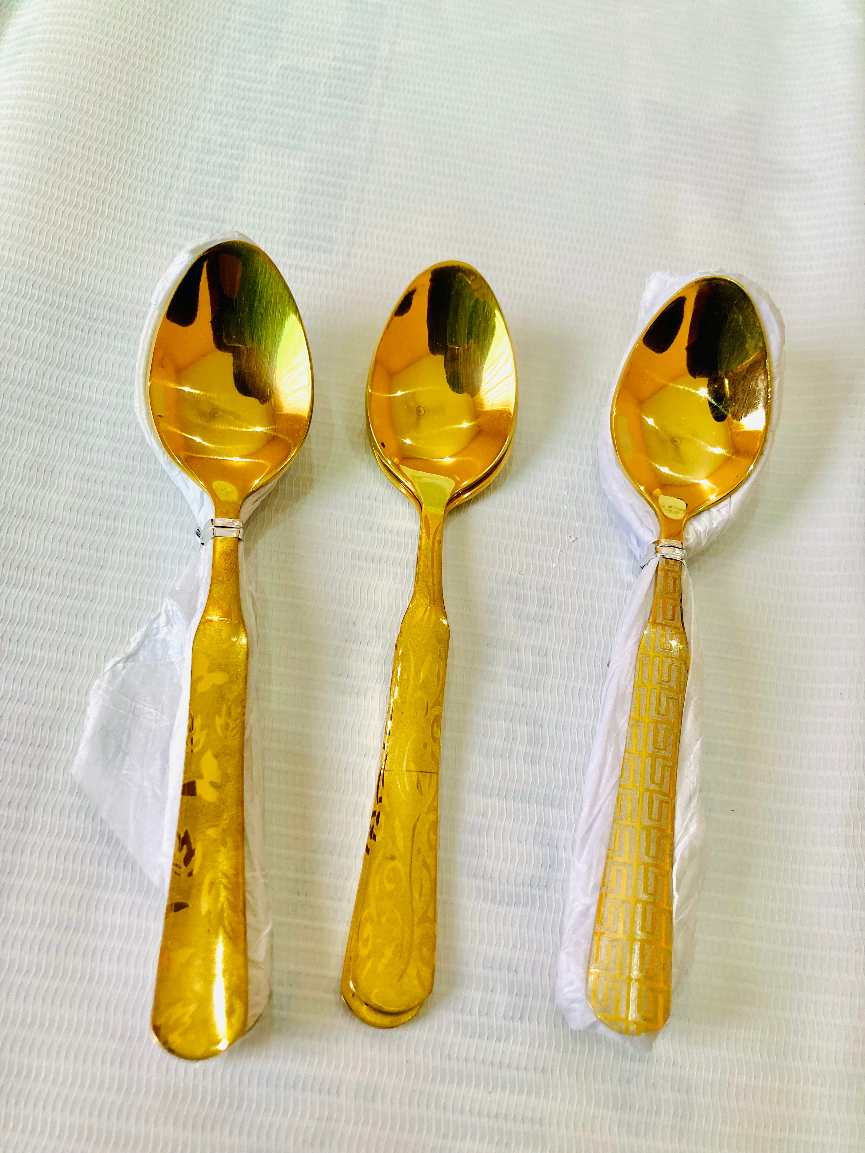 6 pcs golden spoons for daily use