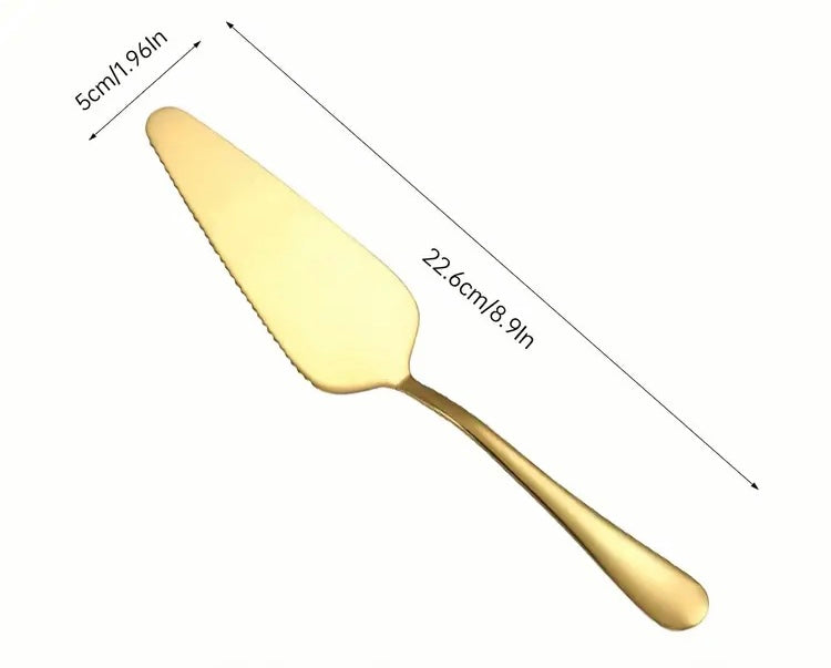 Stainless steel Golden Premium Cake lifter and Spatula can be used for multipurpose