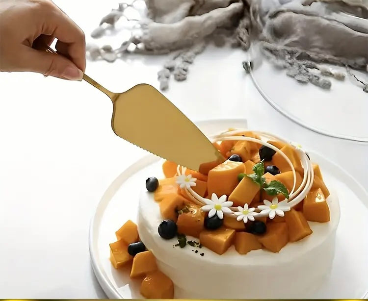 Stainless steel Golden Premium Cake lifter and Spatula can be used for multipurpose