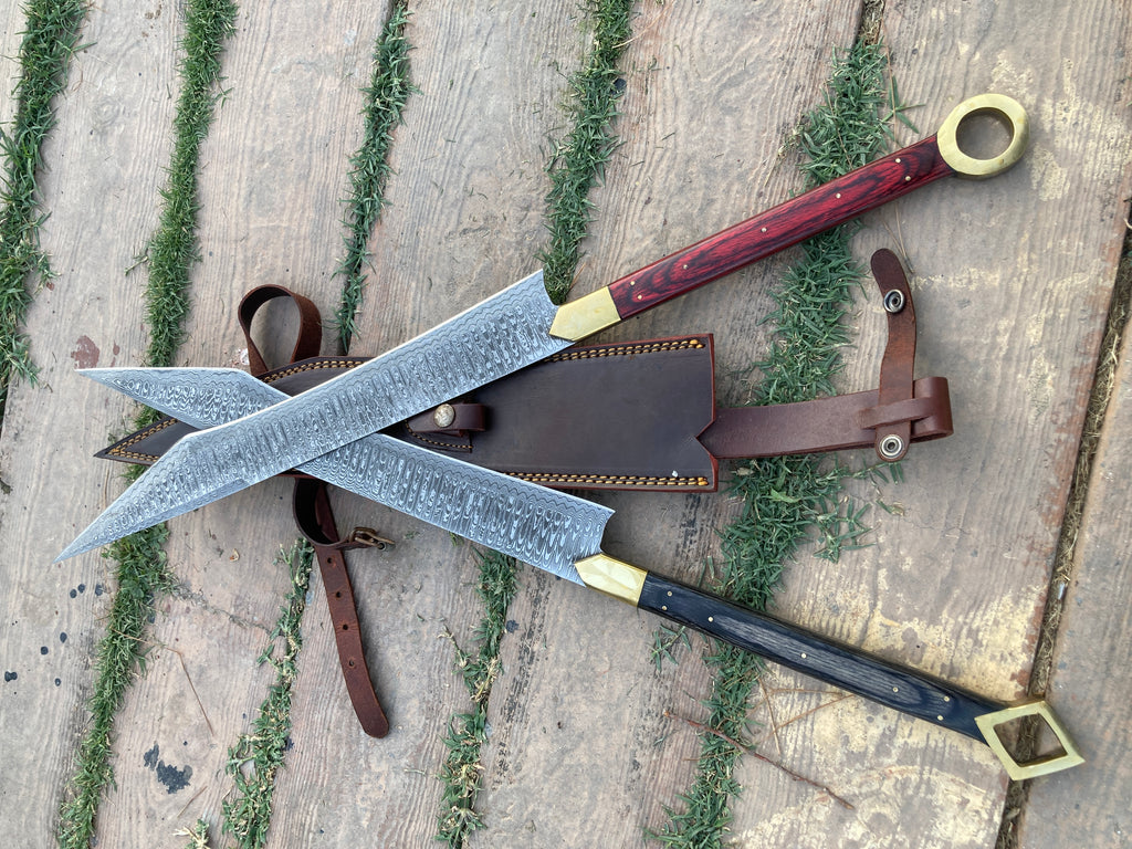Handmade Damascus Sword  with Leather Sheath | Custom Forged Viking Sword | High Carbon Steel Fantasy Blade | Collector Gift | Medieval Decor best for gift wall hangings