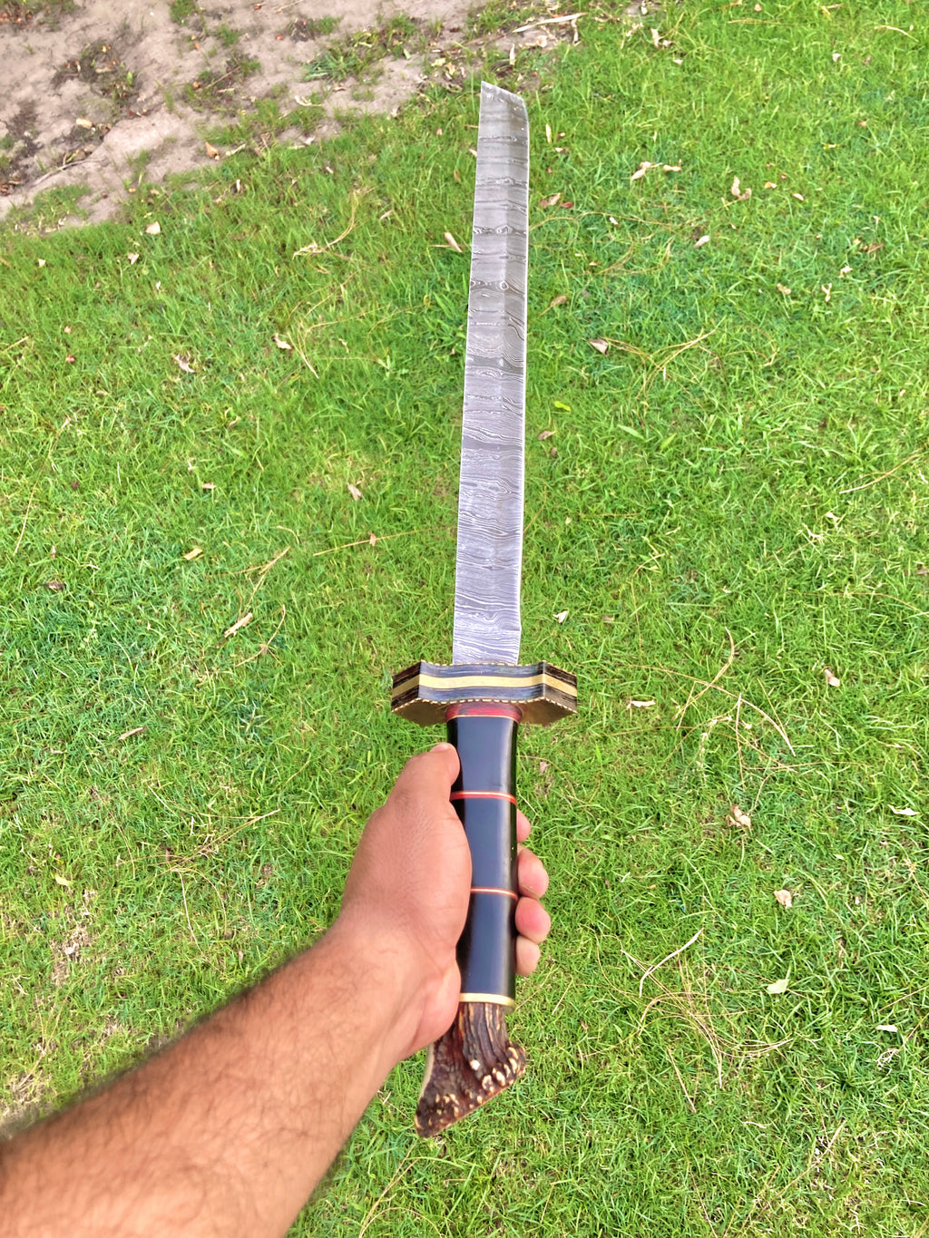 Handmade Damascus Viking Sword | Norse Warrior Sword with Celtic Engraved Handle | Medieval Fantasy Sword | Viking Gift for Men | Collector Display Sword (Copy)