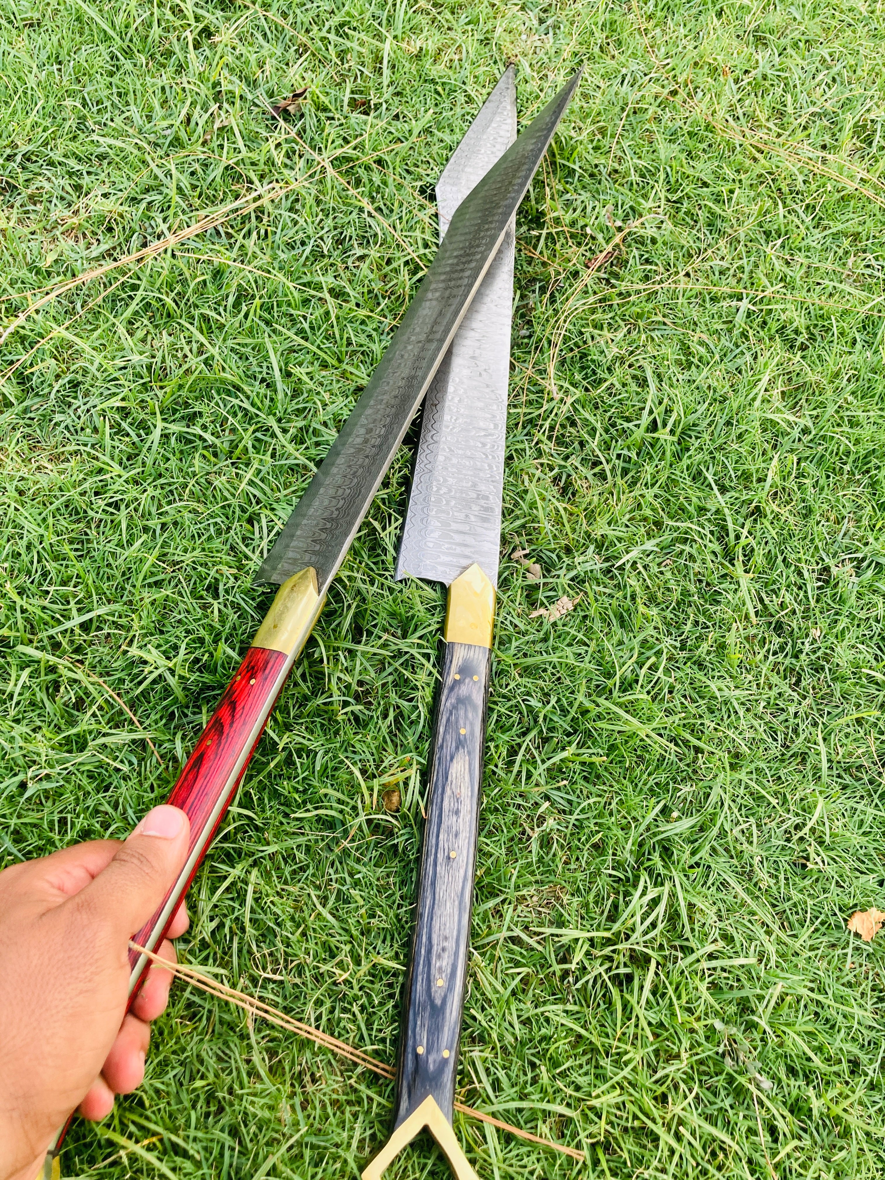 Handmade Damascus Sword  with Leather Sheath | Custom Forged Viking Sword | High Carbon Steel Fantasy Blade | Collector Gift | Medieval Decor best for gift wall hangings