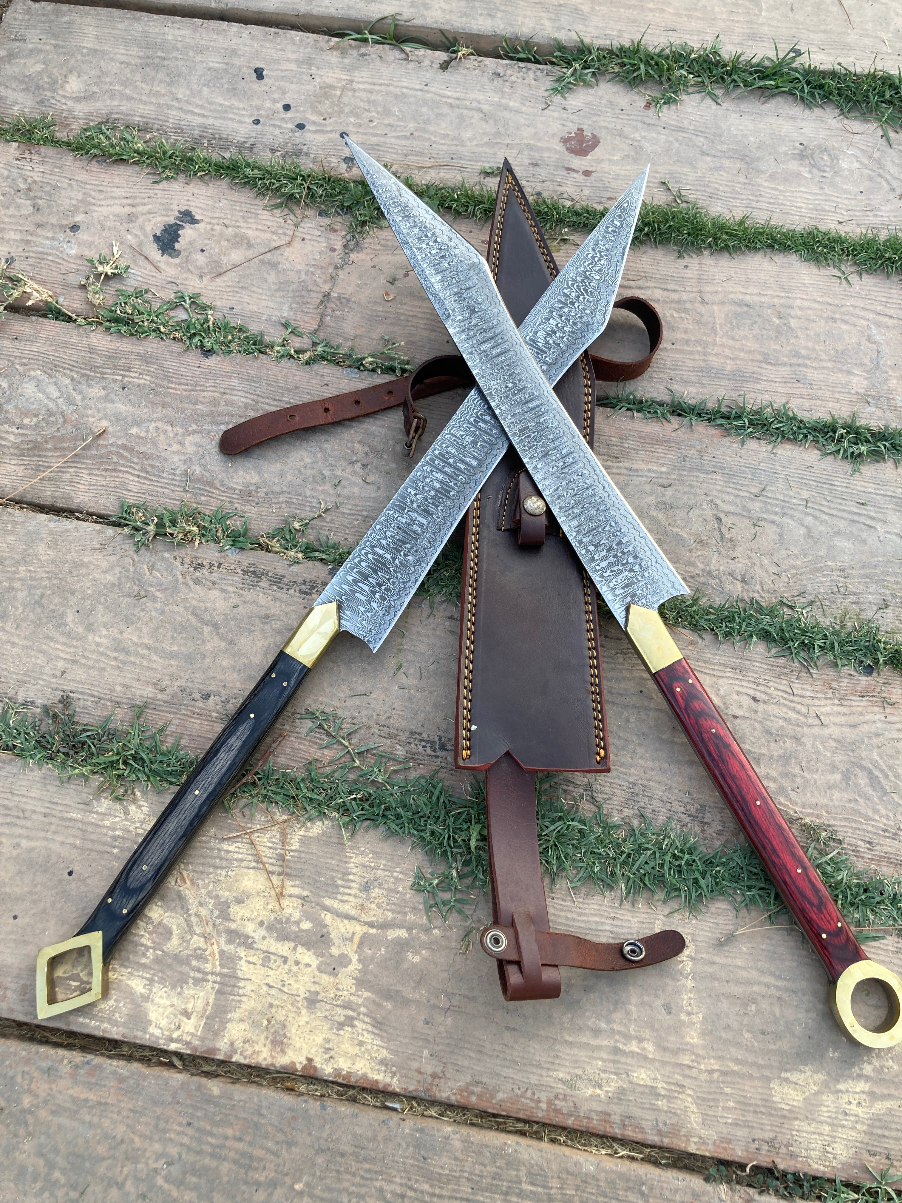 Handmade Damascus Sword  with Leather Sheath | Custom Forged Viking Sword | High Carbon Steel Fantasy Blade | Collector Gift | Medieval Decor best for gift wall hangings