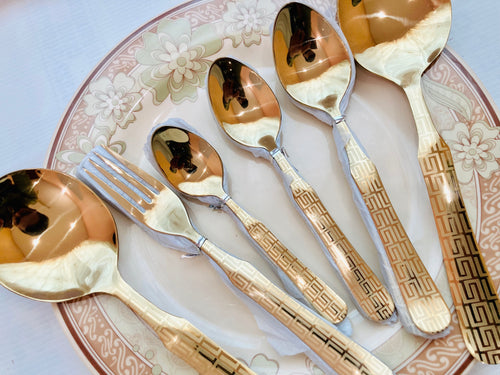 29 pcs Versace design Stainless steel Golden Cutlery Set of spoons