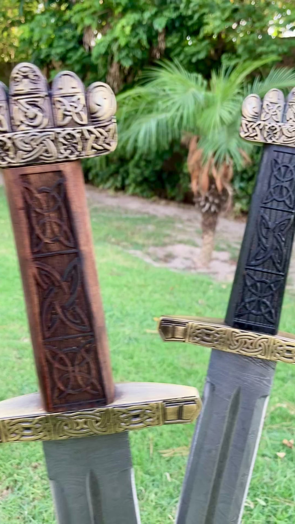 Handmade Damascus Viking Sword | Norse Warrior Sword with Celtic Engraved Handle | Medieval Fantasy Sword | Viking Gift for Men | Collector Display Sword